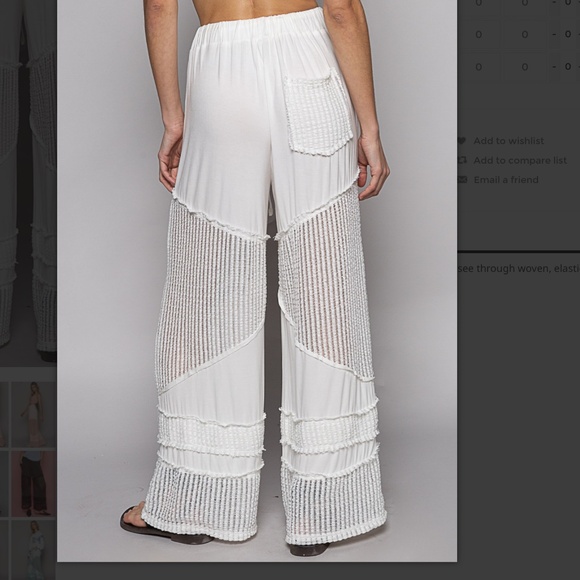 🎁 POL “ Vero Beach “POL Comfy Flowy Rayon Wide Leg Pants Travel Pants 59A - Picture 6 of 6